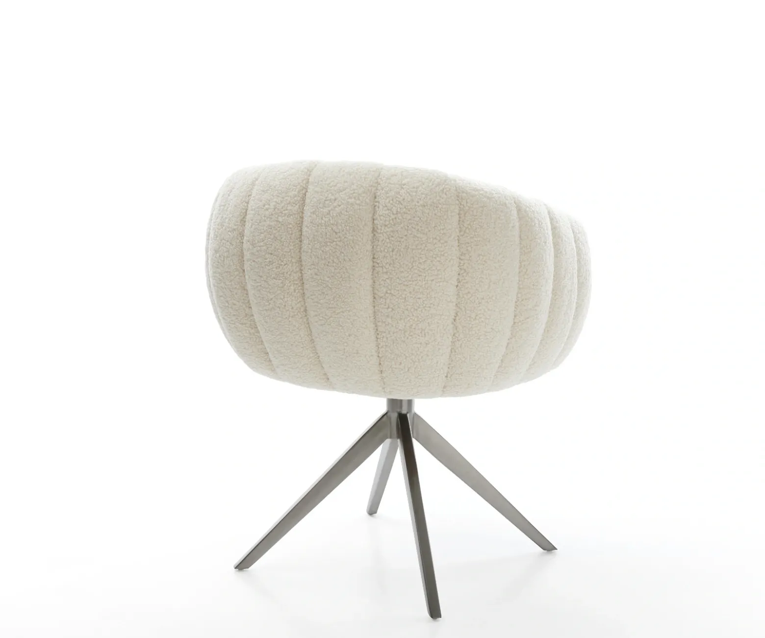 DrehstuhlJada-Flex Teddystoff Beige Kreuzgestell breit Graphit 360° drehbar Wippfunktion Taschenfederkern Sofort versandfertig