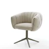 DrehstuhlJada-Flex Webstoff Soft Beige Fußkreuz Effektfinish Titan 360° drehbar Wippfunktion Taschenfederkern Sofort versandfertig