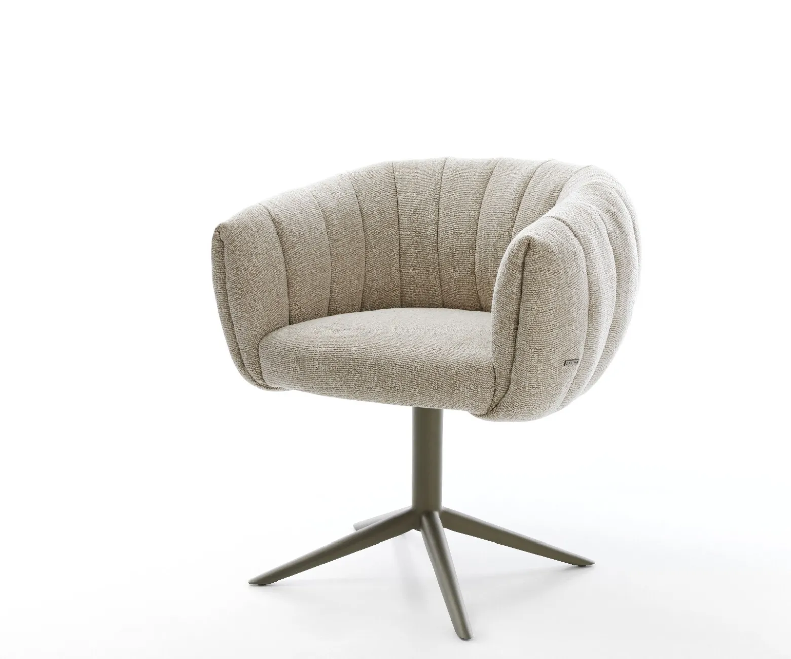 DrehstuhlJada-Flex Webstoff Soft Beige Fußkreuz Effektfinish Titan 360° drehbar Wippfunktion Taschenfederkern Sofort versandfertig