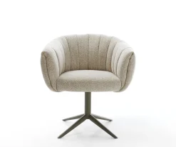 DrehstuhlJada-Flex Webstoff Soft Beige Fußkreuz Effektfinish Titan 360° drehbar Wippfunktion Taschenfederkern Sofort versandfertig
