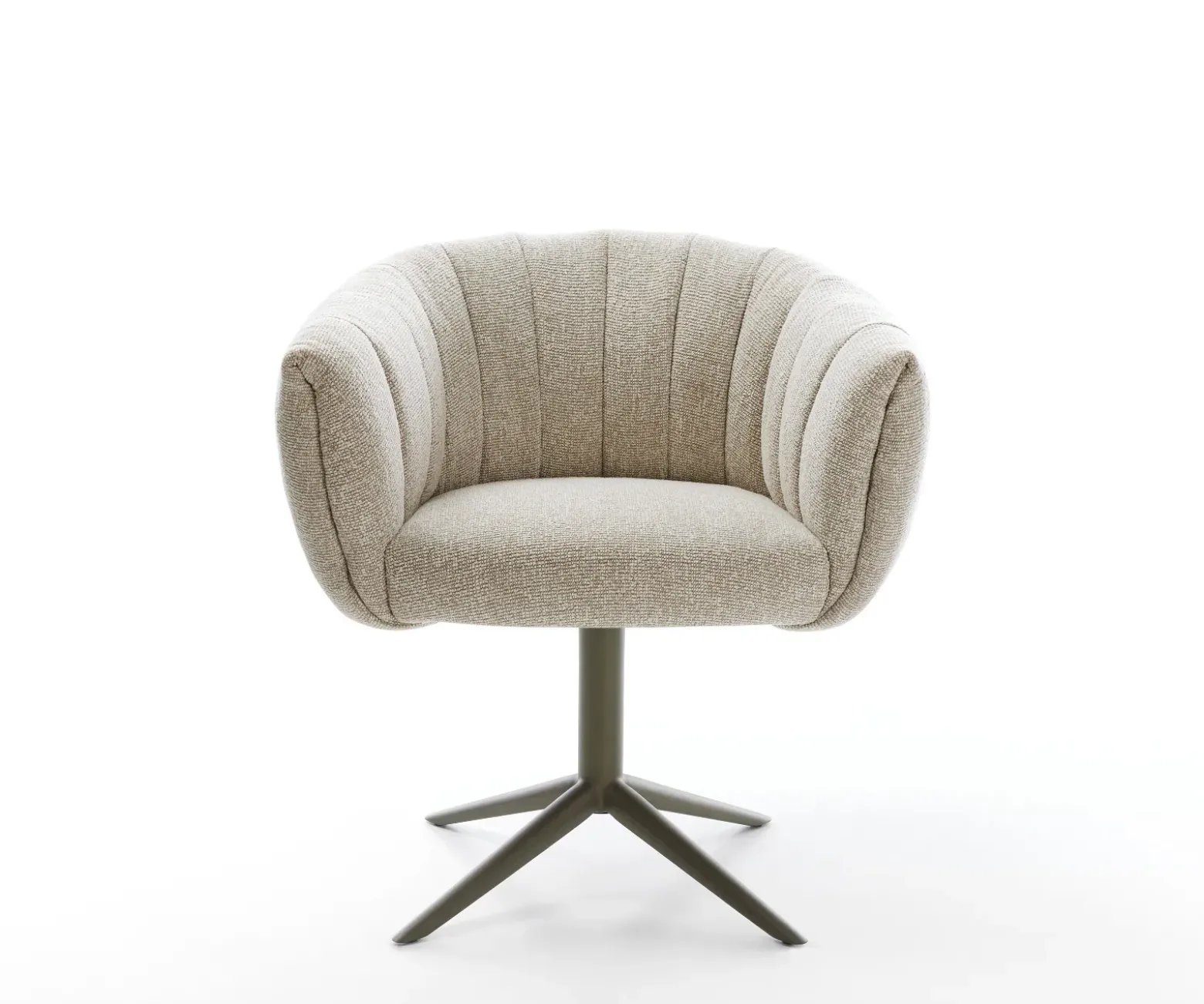 DrehstuhlJada-Flex Webstoff Soft Beige Fußkreuz Effektfinish Titan 360° drehbar Wippfunktion Taschenfederkern Sofort versandfertig