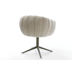 DrehstuhlJada-Flex Webstoff Soft Beige Fußkreuz Effektfinish Titan 360° drehbar Wippfunktion Taschenfederkern Sofort versandfertig