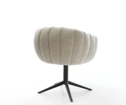DrehstuhlJada-Flex Webstoff Soft Beige Fußkreuz Schwarz 360° drehbar Wippfunktion Taschenfederkern Sofort versandfertig