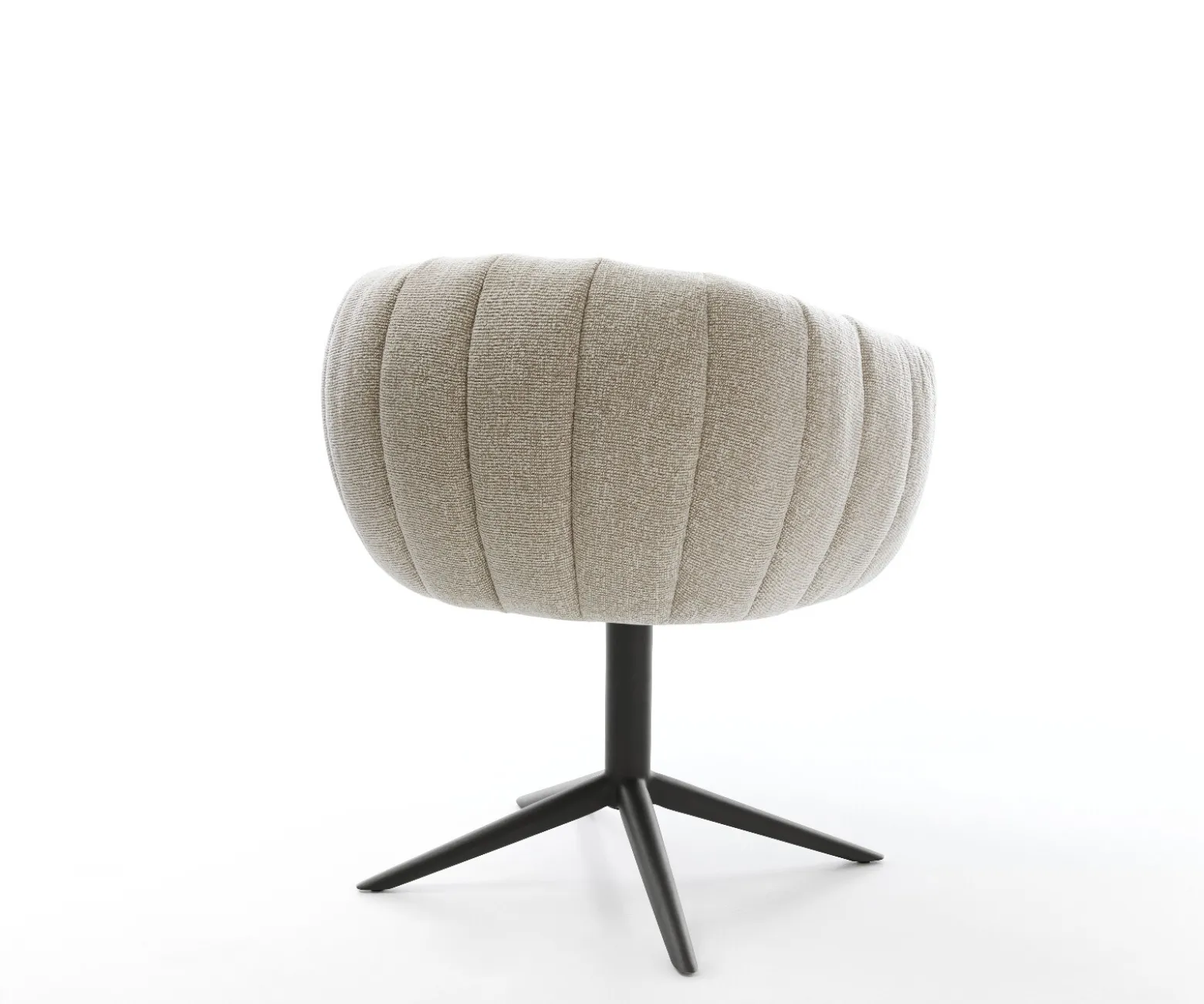DrehstuhlJada-Flex Webstoff Soft Beige Fußkreuz Schwarz 360° drehbar Wippfunktion Taschenfederkern Sofort versandfertig