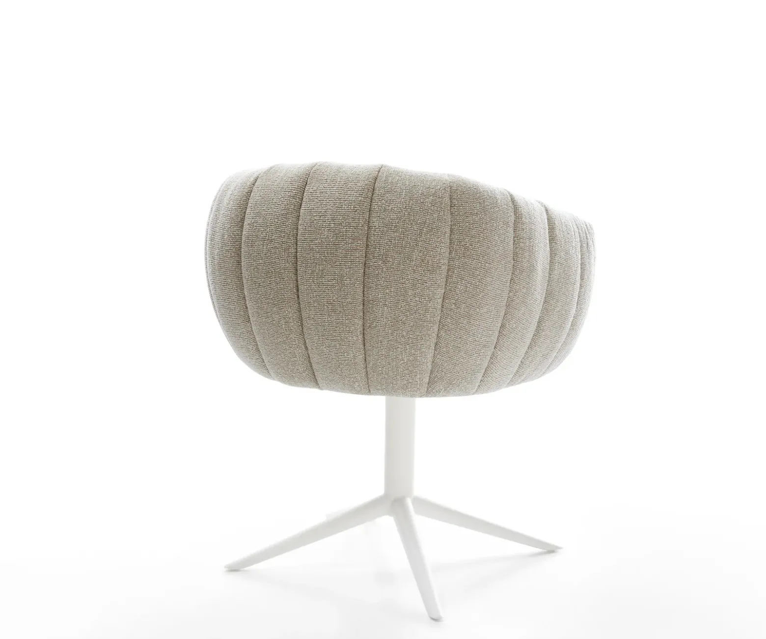 DrehstuhlJada-Flex Webstoff Soft Beige Fußkreuz Weiß 360° drehbar Wippfunktion Taschenfederkern Sofort versandfertig