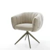 DrehstuhlJada-Flex Webstoff Soft Beige Kreuzgestell breit Effektfinish Titan 360° drehbar Wippfunktion Taschenfederkern Sofort versandfertig
