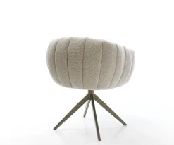 DrehstuhlJada-Flex Webstoff Soft Beige Kreuzgestell breit Effektfinish Titan 360° drehbar Wippfunktion Taschenfederkern Sofort versandfertig