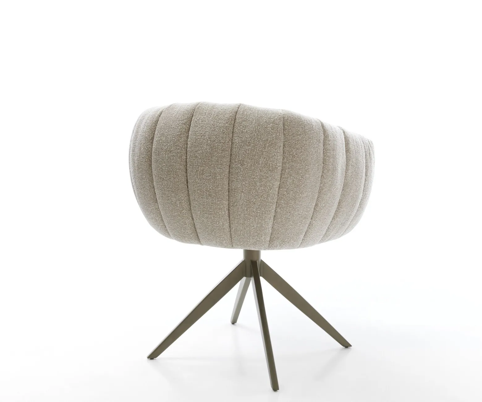 DrehstuhlJada-Flex Webstoff Soft Beige Kreuzgestell breit Effektfinish Titan 360° drehbar Wippfunktion Taschenfederkern Sofort versandfertig