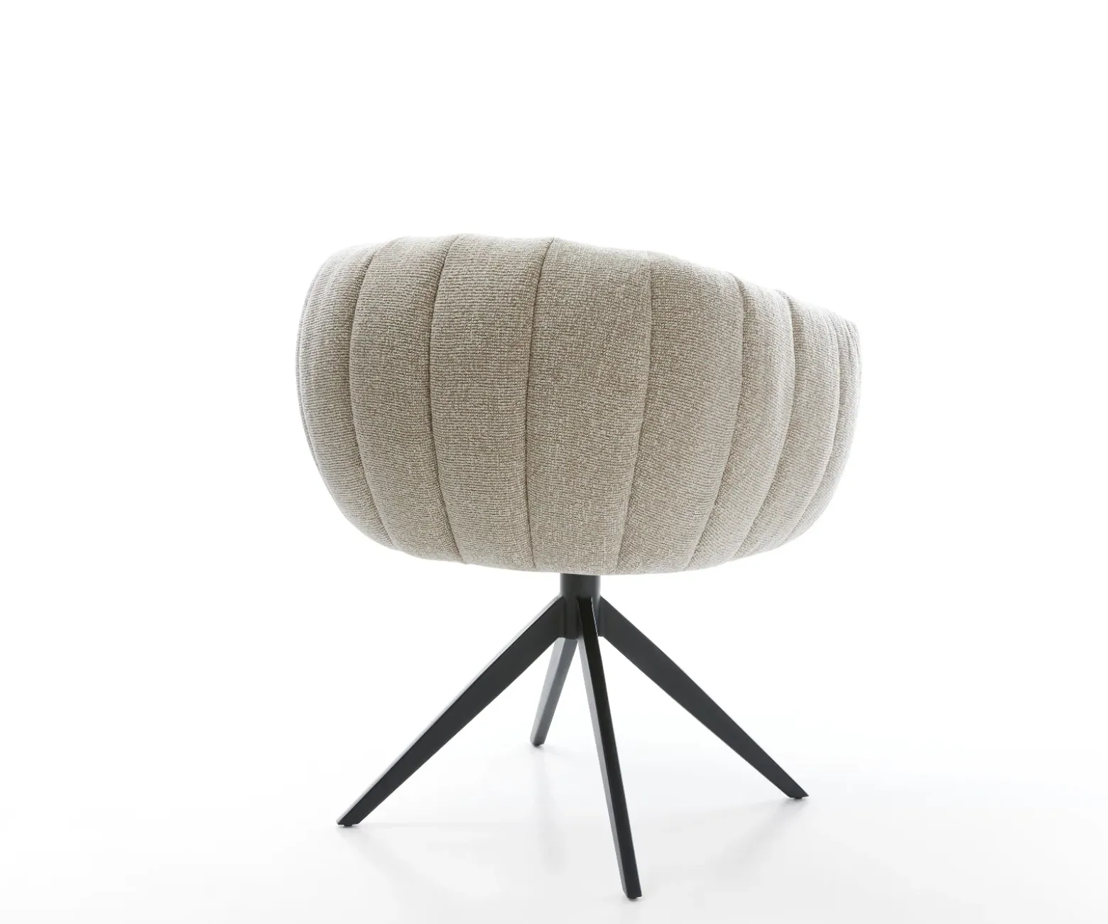 DrehstuhlJada-Flex Webstoff Soft Beige Kreuzgestell breit Schwarz 360° drehbar Wippfunktion Taschenfederkern Sofort versandfertig