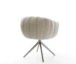 DrehstuhlJada-Flex Webstoff Soft Beige Kreuzgestell breit Graphit 360° drehbar Wippfunktion Taschenfederkern Sofort versandfertig
