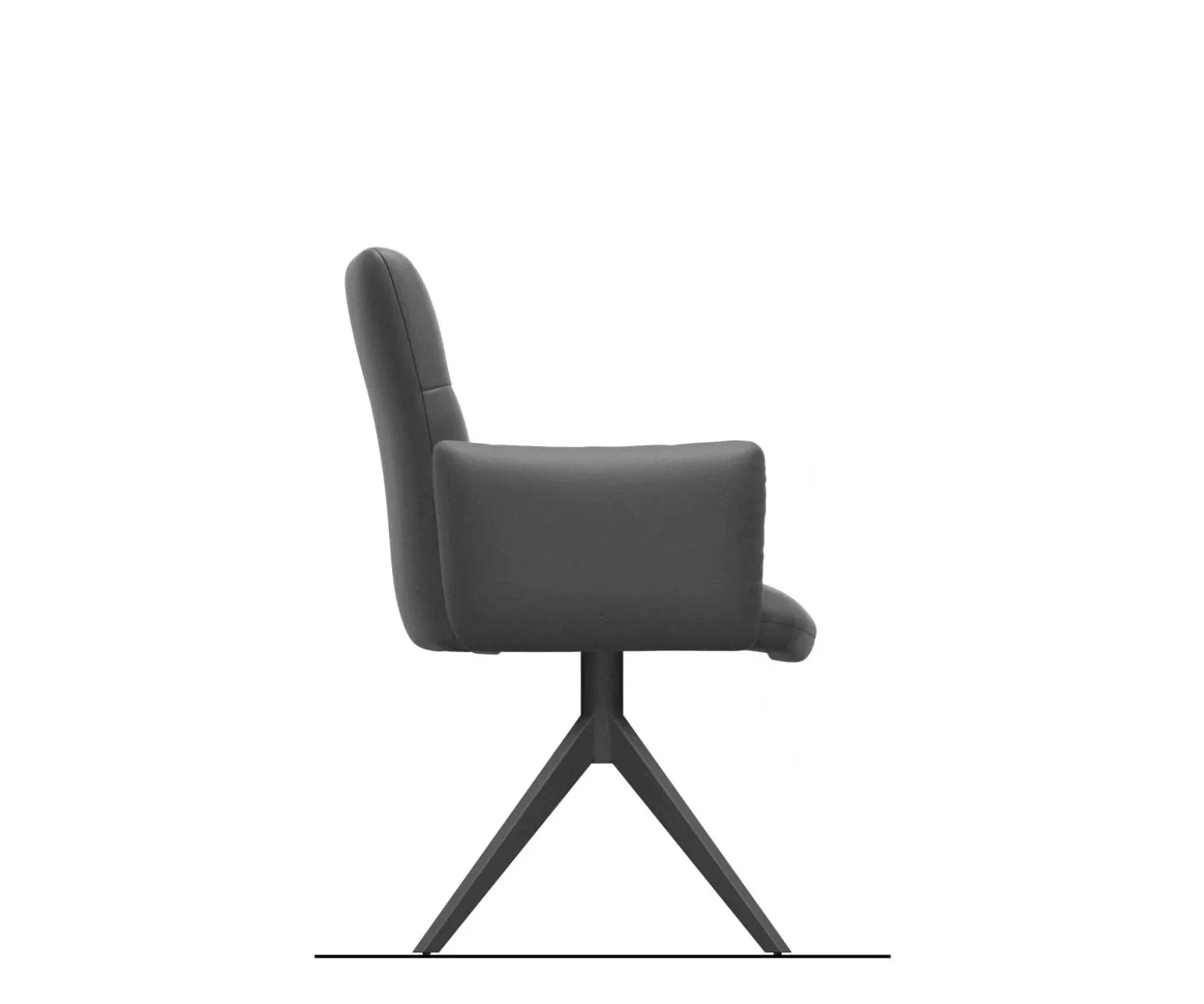 DrehstuhlJova-Flex mit Armlehnen Mikrofaser Anthrazit Vintage Kreuzgestell breit Effektfinish Titan 360° drehbar Wippfunktion Taschenfederkern Sofort versandfertig