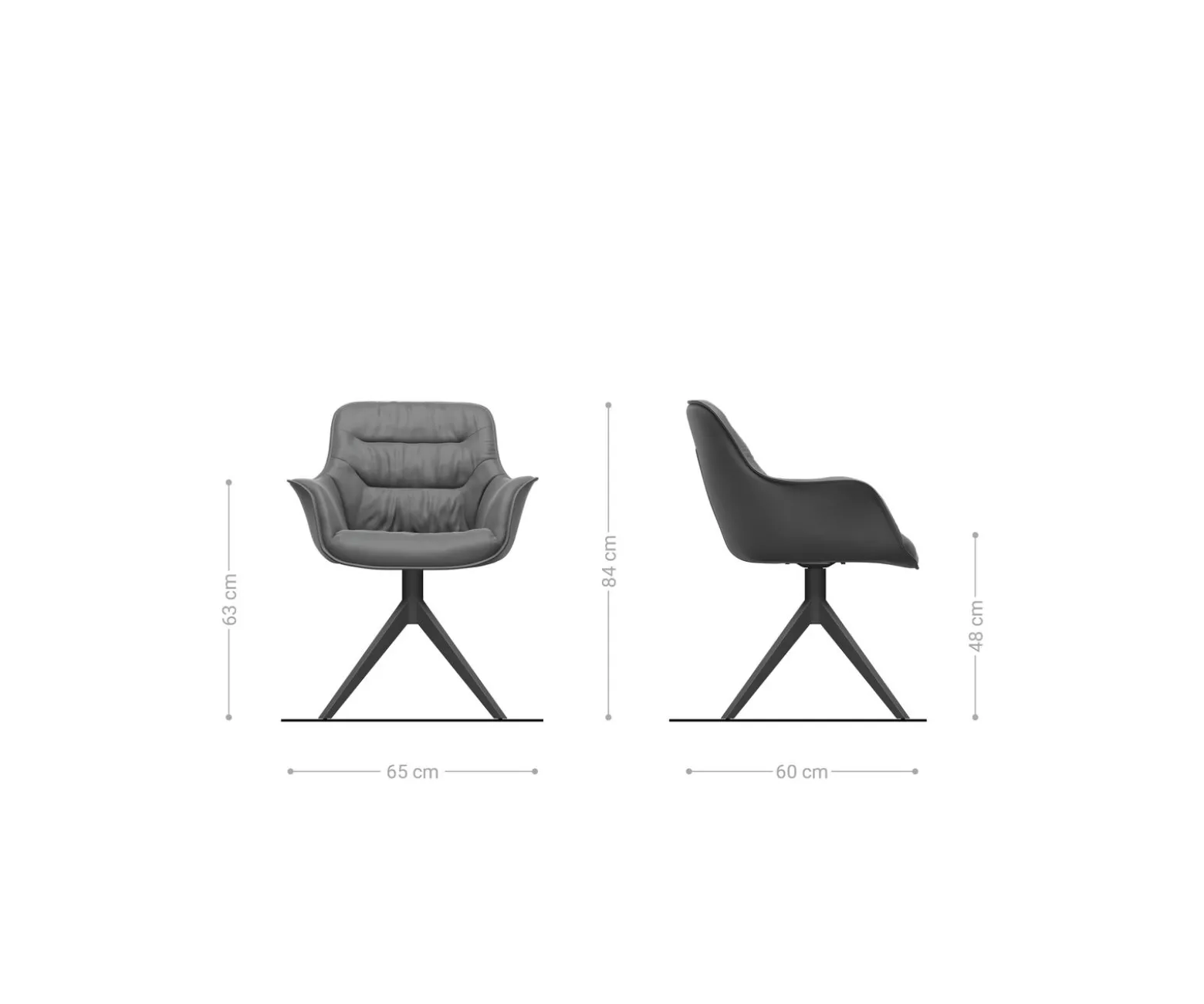 DrehstuhlKaira-Flex Bouclé Soft Beige Kreuzgestell breit Graphit 360° drehbar Wippfunktion Sofort versandfertig