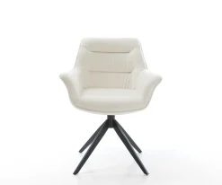 DrehstuhlKaira-Flex Bouclé Soft Beige Kreuzgestell breit Schwarz 360° drehbar Wippfunktion Sofort versandfertig