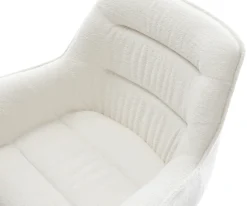 DrehstuhlKaira-Flex Bouclé Soft Beige Kreuzgestell breit Schwarz 360° drehbar Wippfunktion Sofort versandfertig