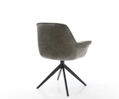 DrehstuhlKaira-Flex Bouclé Soft Schlamm Kreuzgestell breit Schwarz 360° drehbar Wippfunktion Sofort versandfertig