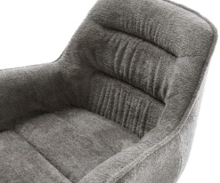DrehstuhlKaira-Flex Bouclé Soft Schlamm Kreuzgestell breit Effektfinish Titan 360° drehbar Wippfunktion Sofort versandfertig
