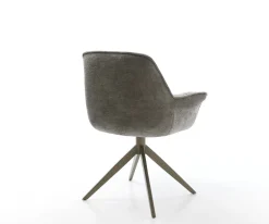 DrehstuhlKaira-Flex Bouclé Soft Schlamm Kreuzgestell breit Effektfinish Titan 360° drehbar Wippfunktion Sofort versandfertig