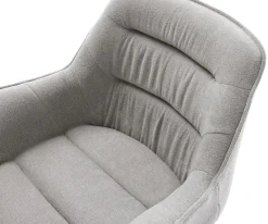 DrehstuhlKaira-Flex Strukturstoff Soft Grau Kreuzgestell breit Schwarz 360° drehbar Wippfunktion Sofort versandfertig