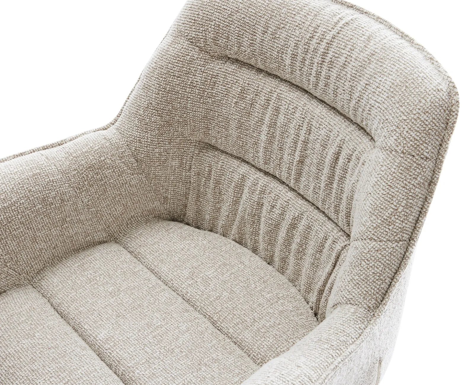 DrehstuhlKaira-Flex Webstoff Soft Beige Kreuzgestell breit Schwarz 360° drehbar Wippfunktion Sofort versandfertig