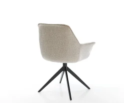 DrehstuhlKaira-Flex Webstoff Soft Beige Kreuzgestell breit Schwarz 360° drehbar Wippfunktion Sofort versandfertig