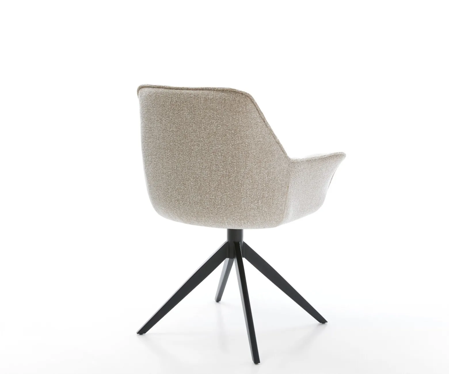 DrehstuhlKaira-Flex Webstoff Soft Beige Kreuzgestell breit Schwarz 360° drehbar Wippfunktion Sofort versandfertig