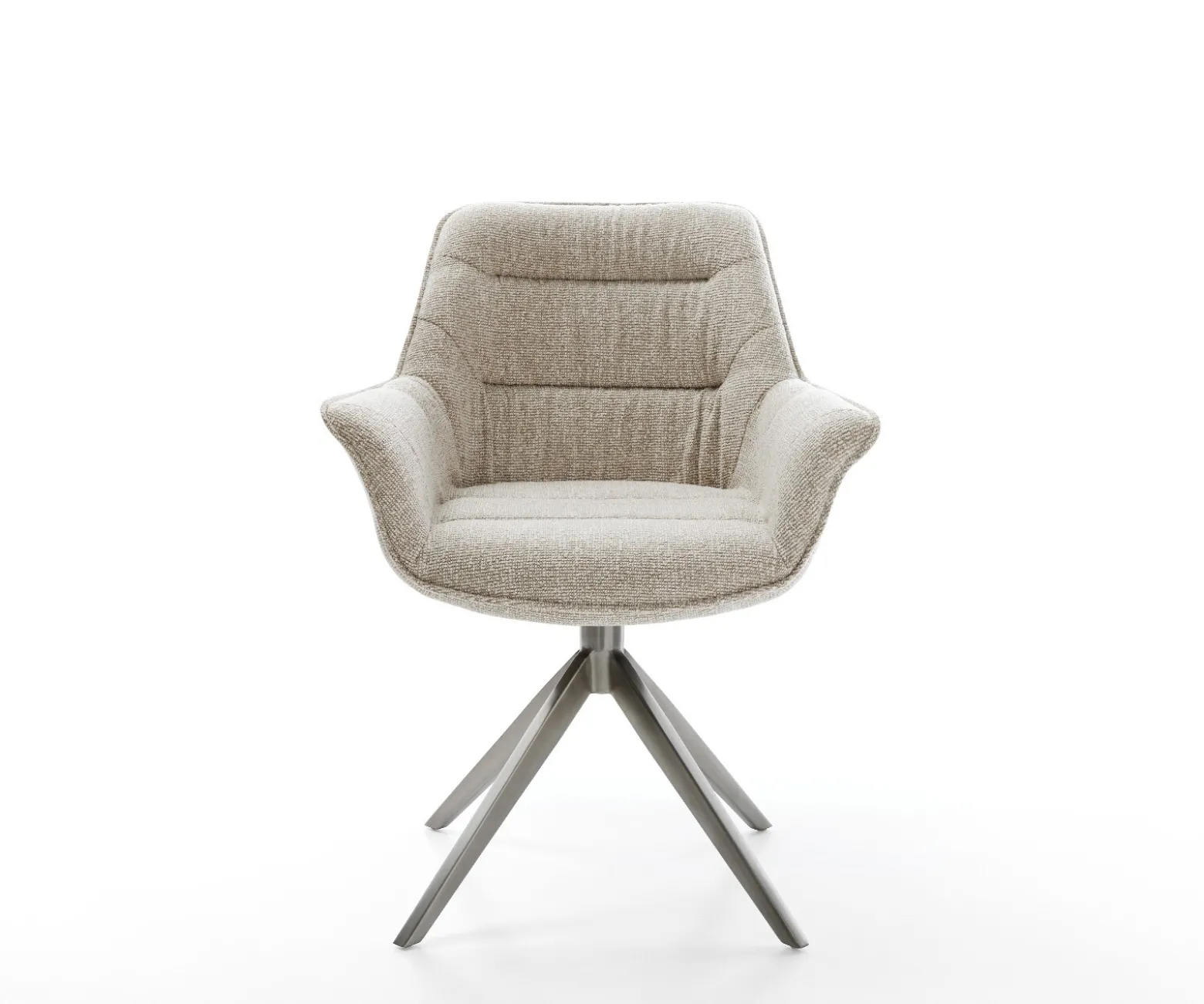 DrehstuhlKaira-Flex Webstoff Soft Beige Kreuzgestell breit Graphit 360° drehbar Wippfunktion Sofort versandfertig