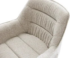 DrehstuhlKaira-Flex Webstoff Soft Beige Kreuzgestell kantig Edelstahl 180° drehbar Sofort versandfertig