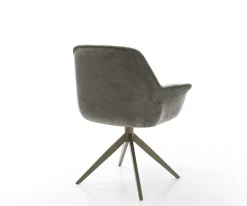 DrehstuhlKeila-Flex mit Armlehnen Bouclé Soft Schlamm Kreuzgestell breit Effektfinish Titan 360° drehbar Wippfunktion Sofort versandfertig
