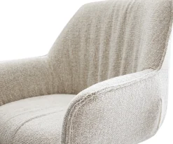 DrehstuhlKeila-Flex mit Armlehnen Webstoff Soft Beige Kreuzgestell breit Schwarz 360° drehbar Wippfunktion Sofort versandfertig