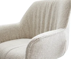 DrehstuhlKeila-Flex mit Armlehnen Webstoff Soft Beige Kreuzgestell breit Graphit 360° drehbar Wippfunktion Sofort versandfertig