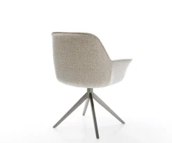 DrehstuhlKeila-Flex mit Armlehnen Webstoff Soft Beige Kreuzgestell breit Graphit 360° drehbar Wippfunktion Sofort versandfertig