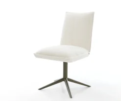 DrehstuhlLelio-Flex Bouclé Soft Beige Fußkreuz Effektfinish Titan 360° drehbar Wippfunktion Taschenfederkern Sofort versandfertig