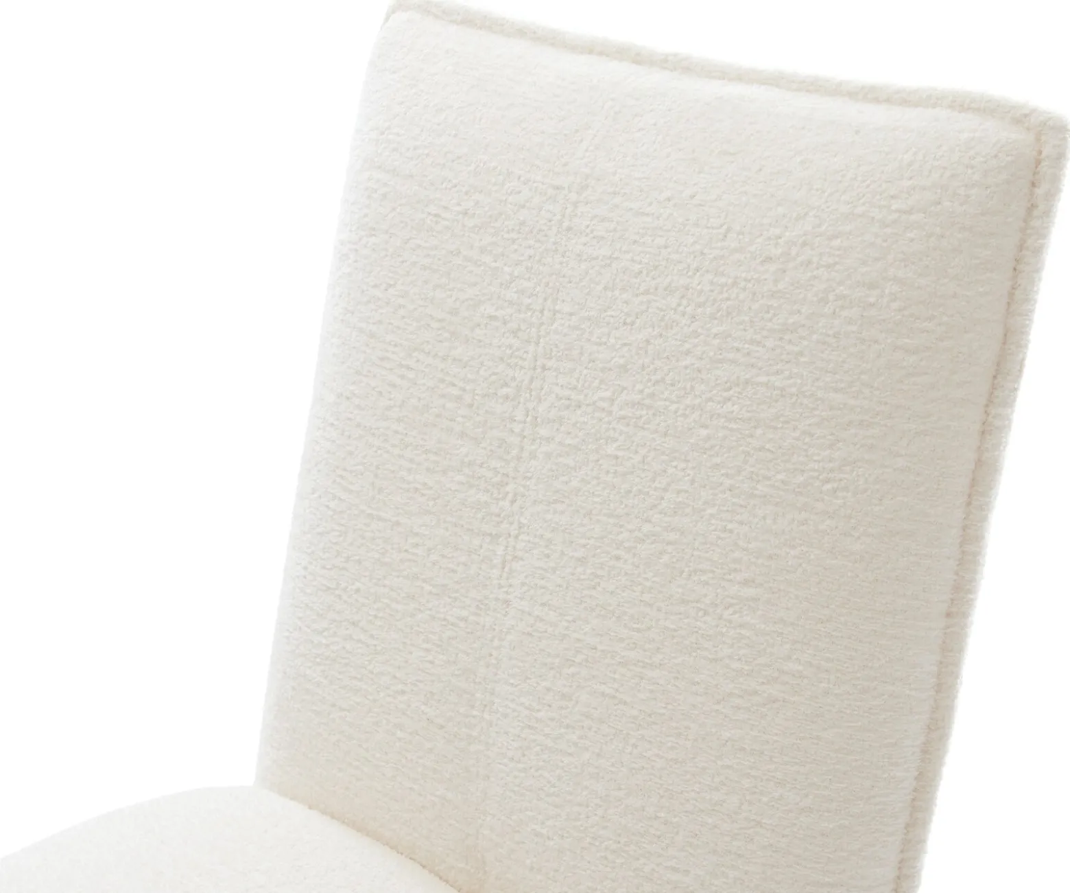 DrehstuhlLelio-Flex Bouclé Soft Beige Kreuzgestell breit Edelstahl 360° drehbar Wippfunktion Taschenfederkern Sofort versandfertig