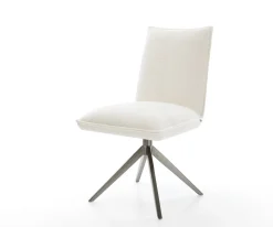 DrehstuhlLelio-Flex Bouclé Soft Beige Kreuzgestell breit Graphit 360° drehbar Wippfunktion Taschenfederkern Sofort versandfertig