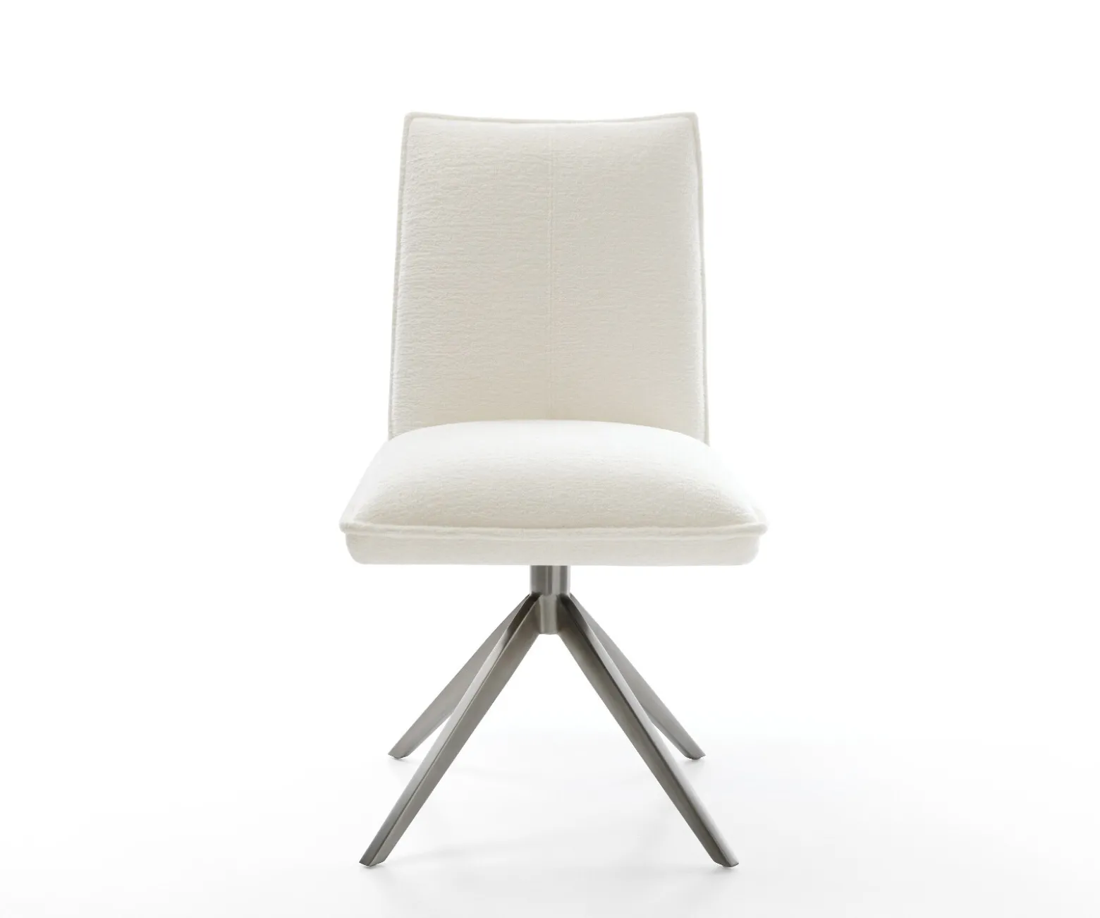 DrehstuhlLelio-Flex Bouclé Soft Beige Kreuzgestell breit Graphit 360° drehbar Wippfunktion Taschenfederkern Sofort versandfertig