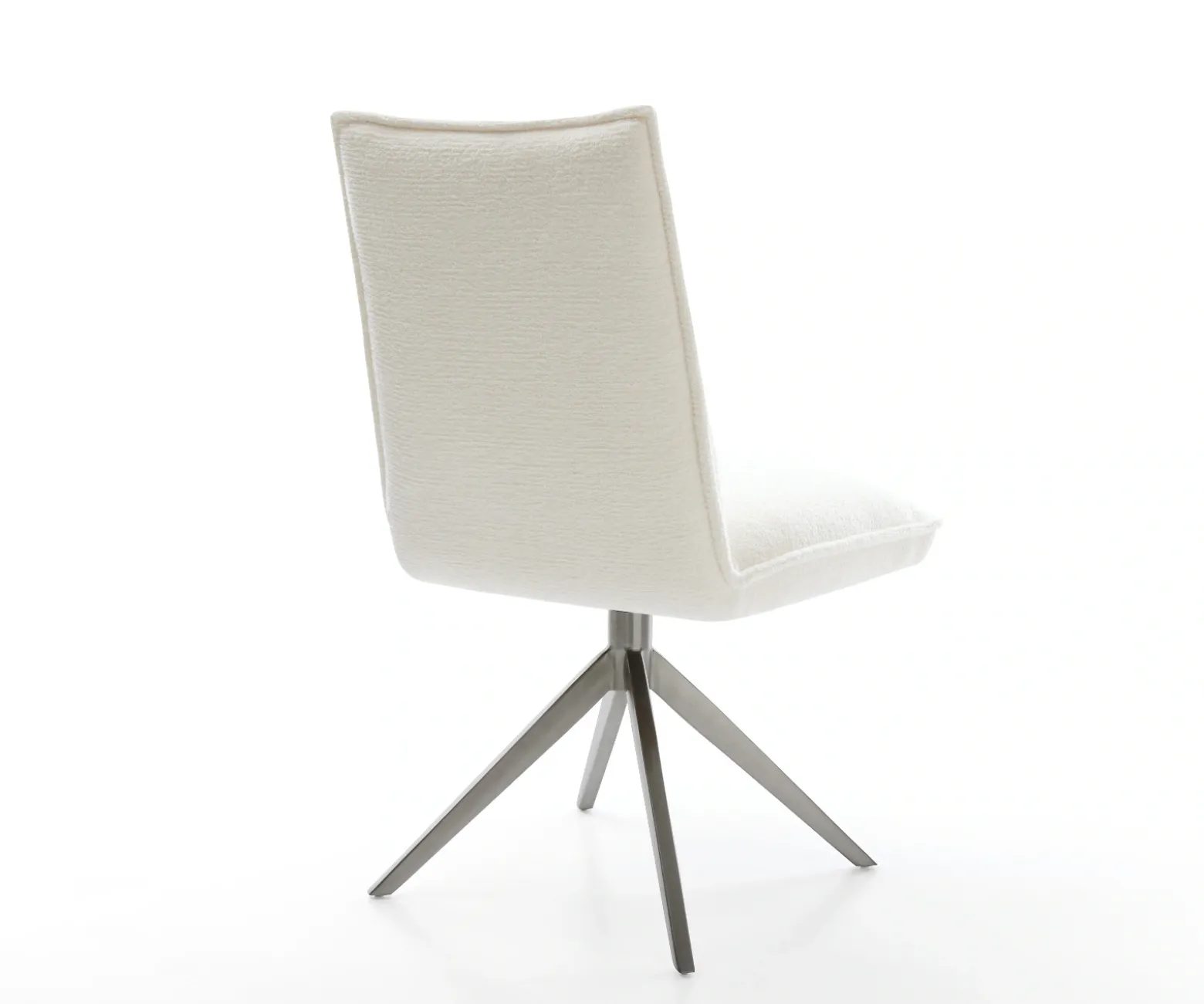 DrehstuhlLelio-Flex Bouclé Soft Beige Kreuzgestell breit Graphit 360° drehbar Wippfunktion Taschenfederkern Sofort versandfertig