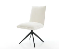 DrehstuhlLelio-Flex Bouclé Soft Beige Kreuzgestell breit Schwarz 360° drehbar Wippfunktion Taschenfederkern Sofort versandfertig