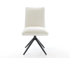 DrehstuhlLelio-Flex Bouclé Soft Beige Kreuzgestell breit Schwarz 360° drehbar Wippfunktion Taschenfederkern Sofort versandfertig