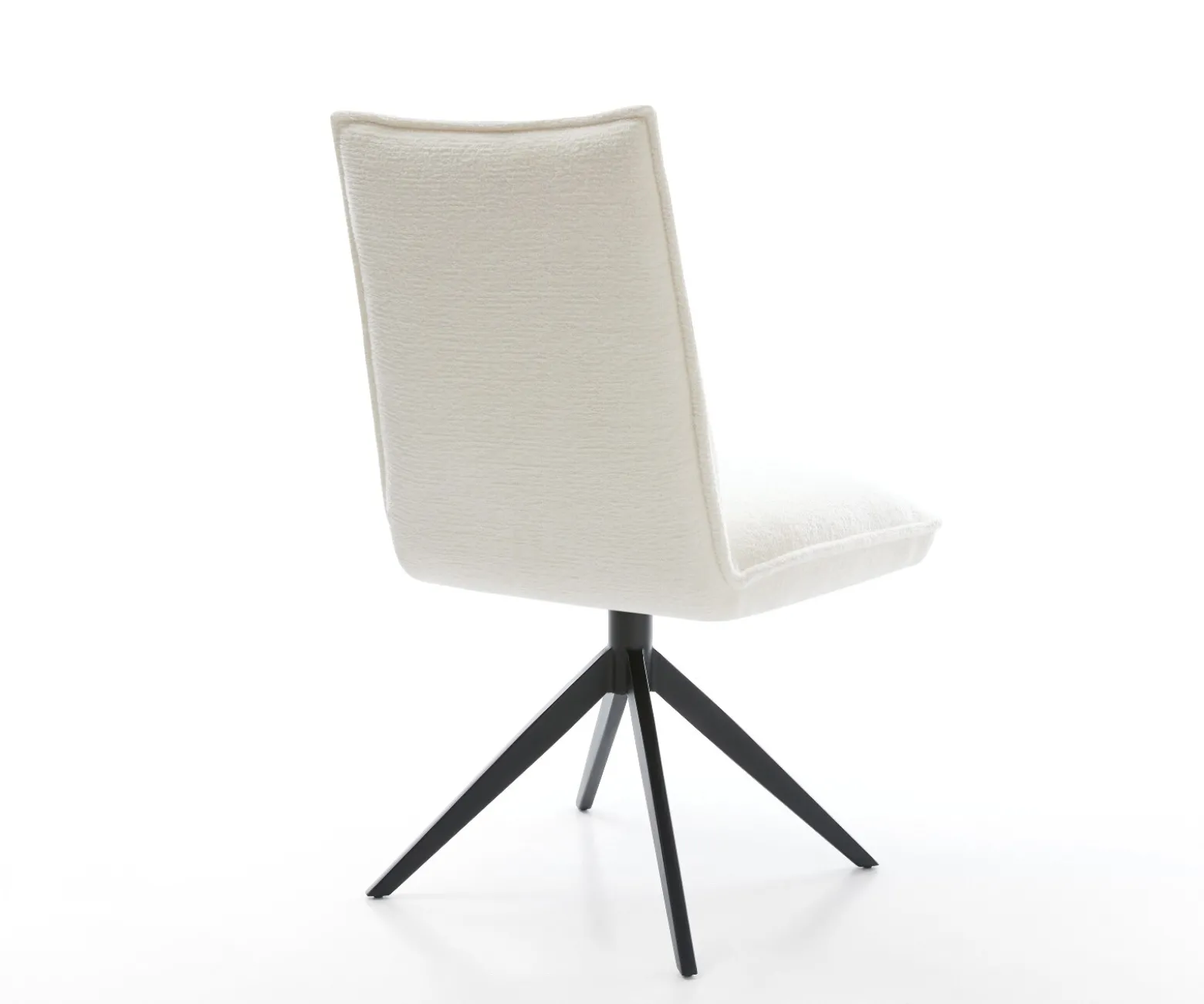 DrehstuhlLelio-Flex Bouclé Soft Beige Kreuzgestell breit Schwarz 360° drehbar Wippfunktion Taschenfederkern Sofort versandfertig