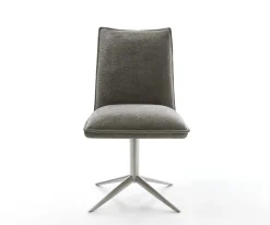 DrehstuhlLelio-Flex Bouclé Soft Schlamm Fußkreuz Edelstahl 360° drehbar Wippfunktion Taschenfederkern Sofort versandfertig