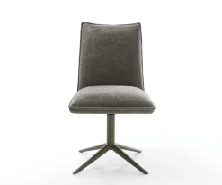 DrehstuhlLelio-Flex Bouclé Soft Schlamm Fußkreuz Effektfinish Titan 360° drehbar Wippfunktion Taschenfederkern Sofort versandfertig