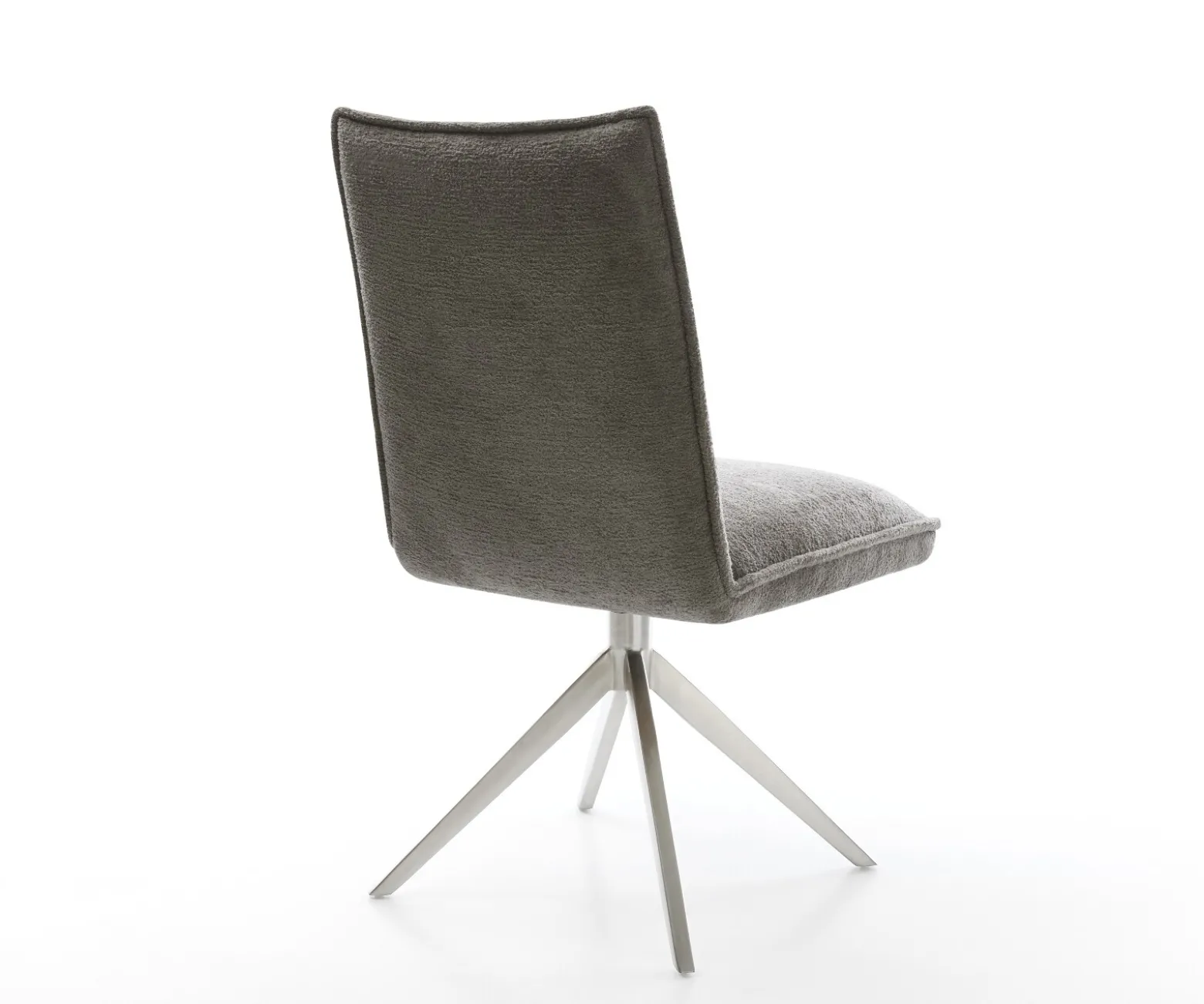 DrehstuhlLelio-Flex Bouclé Soft Schlamm Kreuzgestell breit Edelstahl 360° drehbar Wippfunktion Taschenfederkern Sofort versandfertig