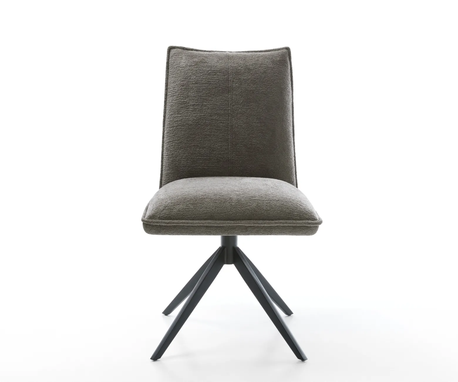 DrehstuhlLelio-Flex Bouclé Soft Schlamm Kreuzgestell breit Schwarz 360° drehbar Wippfunktion Taschenfederkern Sofort versandfertig