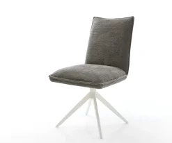DrehstuhlLelio-Flex Bouclé Soft Schlamm Kreuzgestell breit Weiß 360° drehbar Wippfunktion Taschenfederkern Sofort versandfertig