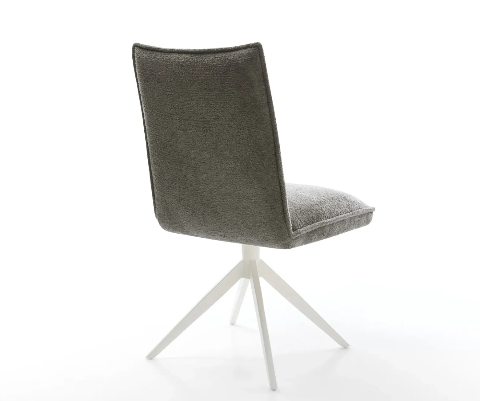 DrehstuhlLelio-Flex Bouclé Soft Schlamm Kreuzgestell breit Weiß 360° drehbar Wippfunktion Taschenfederkern Sofort versandfertig