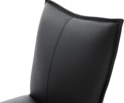 DrehstuhlLelio-Flex Echt-Leder Schwarz Kreuzgestell breit Schwarz 360° drehbar Wippfunktion Taschenfederkern Sofort versandfertig