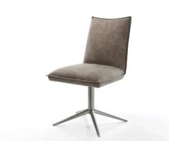 DrehstuhlLelio-Flex Mikrofaser Taupe Vintage Fußkreuz Graphit 360° drehbar Wippfunktion Taschenfederkern Versandfertig ca. 28.10.26