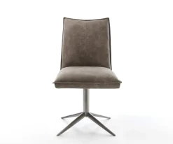 DrehstuhlLelio-Flex Mikrofaser Taupe Vintage Fußkreuz Graphit 360° drehbar Wippfunktion Taschenfederkern Versandfertig ca. 28.10.26
