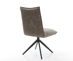 DrehstuhlLelio-Flex Mikrofaser Taupe Vintage Kreuzgestell breit Schwarz 360° drehbar Wippfunktion Taschenfederkern Versandfertig ca. 28.10.26
