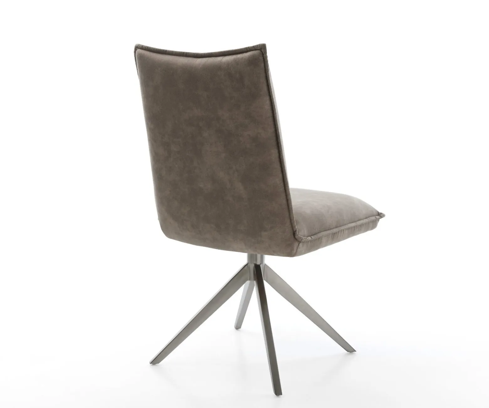 DrehstuhlLelio-Flex Mikrofaser Taupe Vintage Kreuzgestell breit Graphit 360° drehbar Wippfunktion Taschenfederkern Versandfertig ca. 28.10.26